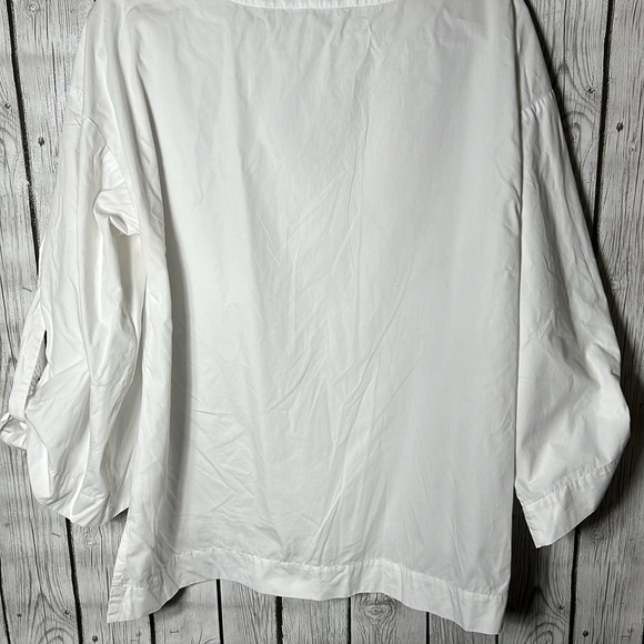 Prabal Gurung white silver roll tab sleeves sphere hardware top size 8 - Picture 9 of 10